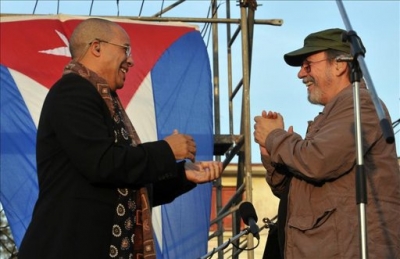 Isaac Delgado y Silvio Rodríguez en Cuba