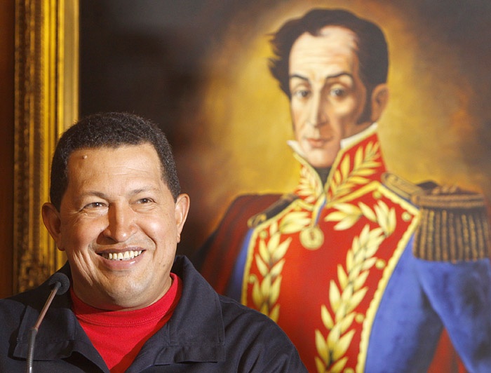 Hugo Chávez con Bolívar