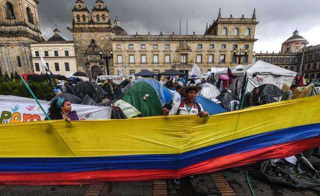 Colombianos en una manifestación