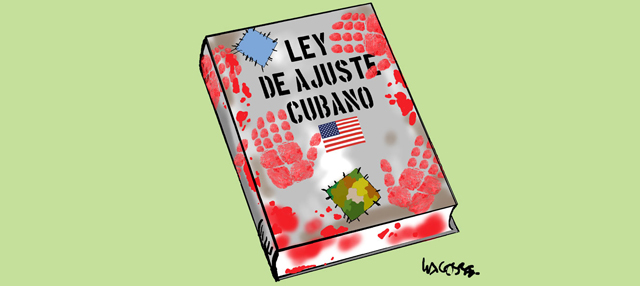 Caricatura: Ley de Ajuste Cubano