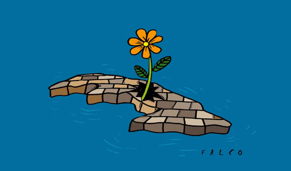 Caricatura: Cuba contra El Bloqueo