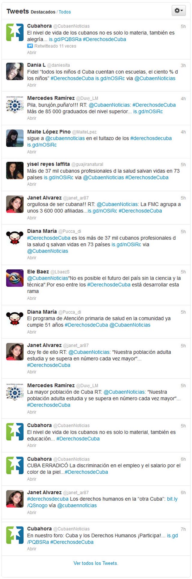 Tweets - #DerechosdeCuba 10dic