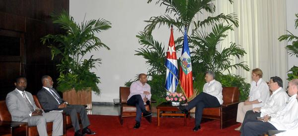 Díaz-Canel y primer ministro de Haití