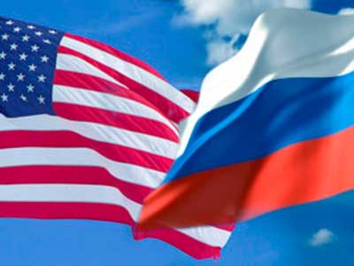Banderas EE.UU. y Rusia