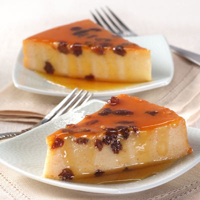 Pudín de pan y queso con pasas Pudín de pan y queso con pasas