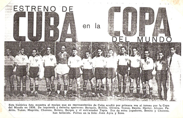 Equipo de futbol cubano en Copa Mundial Francia 1938