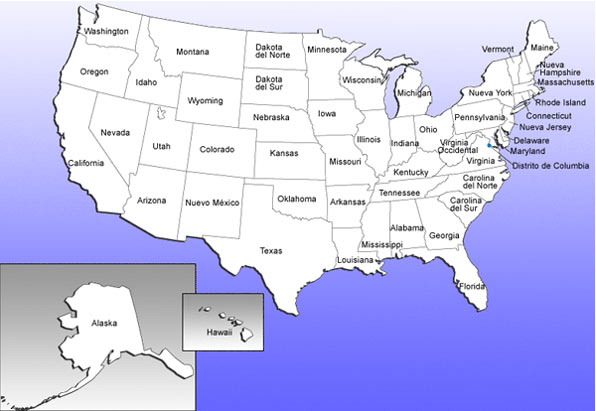 mapa estados unidos