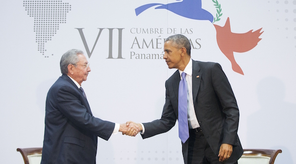 Raúl y Obama encuentro