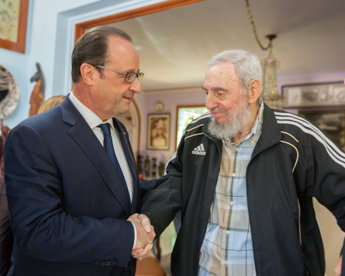 Hollande visita a Fidel 02