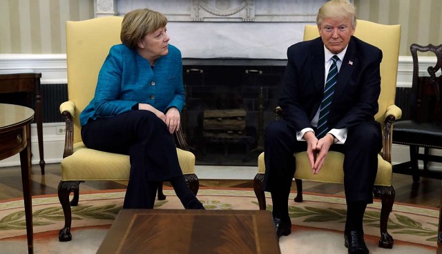 Canciller alemana Angela Merkel-Donald Trump-conversaciones Canciller alemana Angela Merkel-Donald Trump-conversaciones