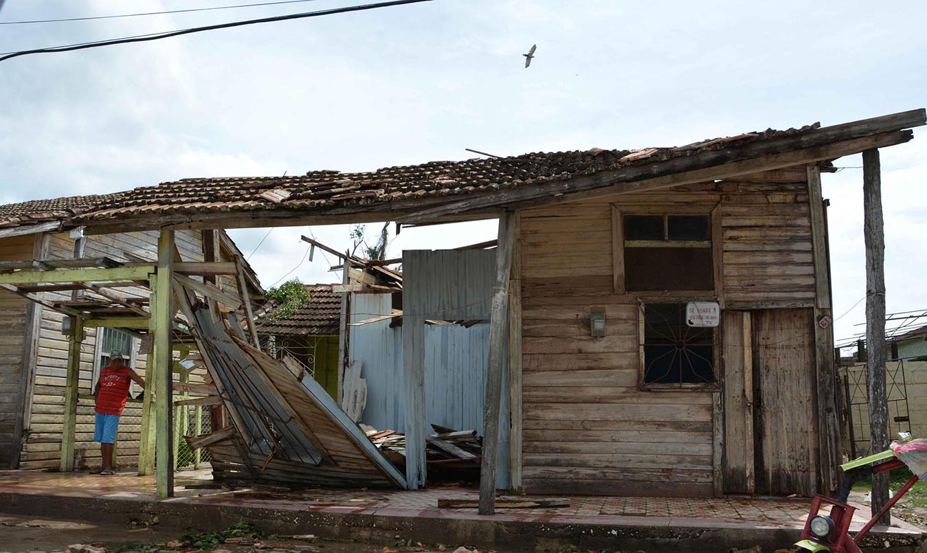 Afectaciones en el municipio cabecera de Esmeralda, Camagüey, ocasionadas por el Huracán Irma a su paso por la costa norte de Cuba, 11 de septiembre de 2017.