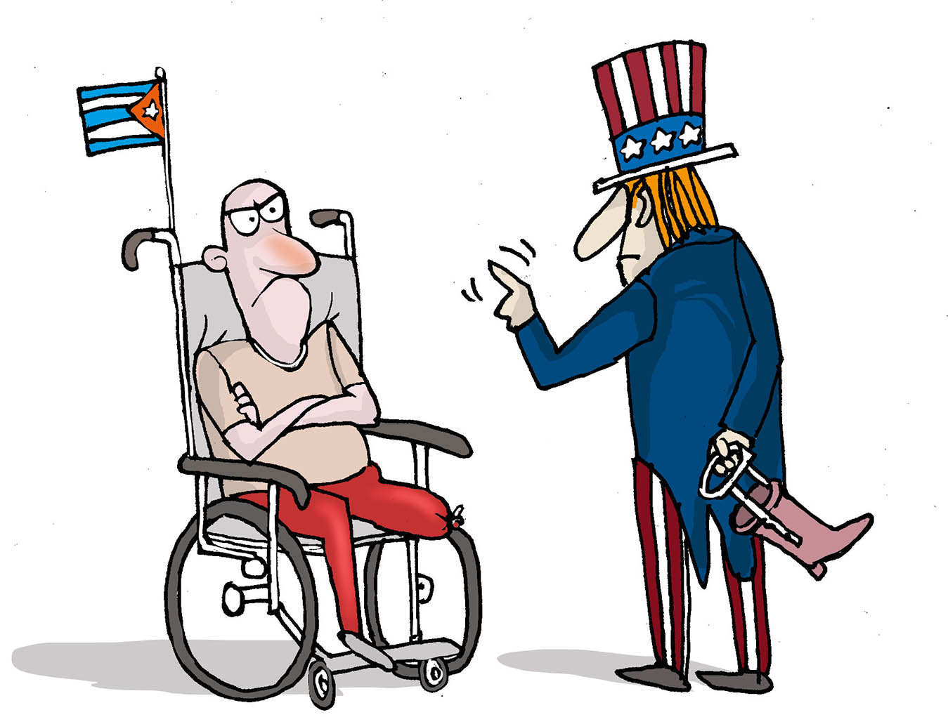 Caricaturas Cuba vs Bloqueo