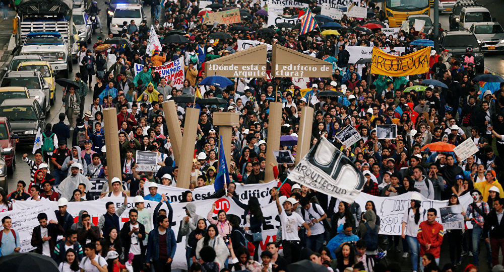 Protestas de estudiantes universitarios en Colombia Protestas de estudiantes universitarios en Colombia