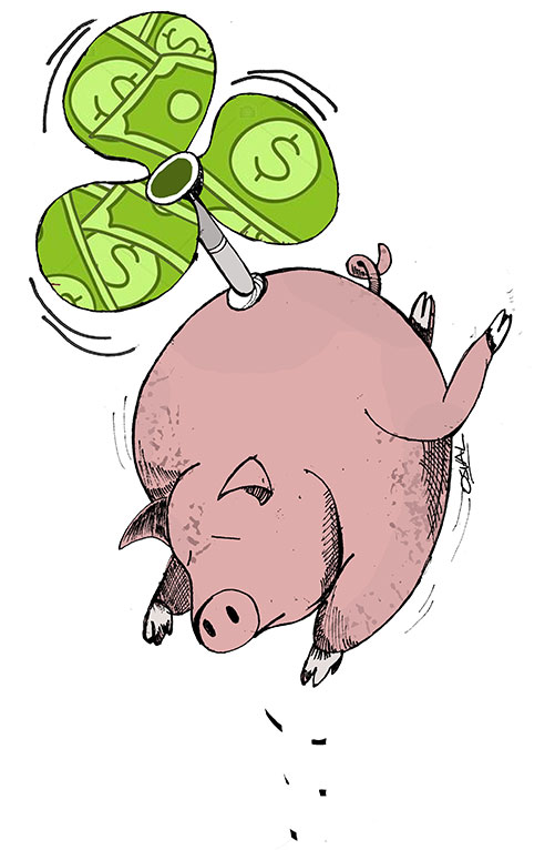 Puerco Volando-Ilustración Puerco Volando-Ilustración