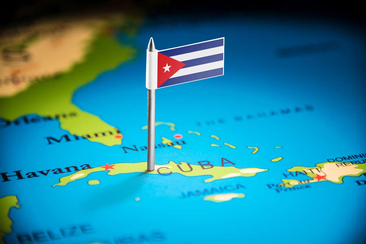 Cuba mapa bandera