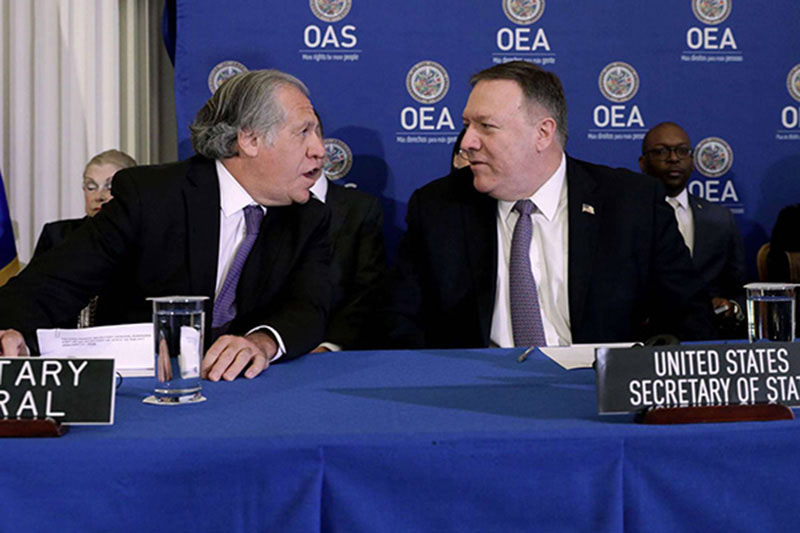 Mike Pompeo y Luis Almagro Mike Pompeo y Luis Almagro