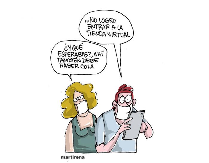 Tiendas virtuales caricatura Tiendas virtuales caricatura