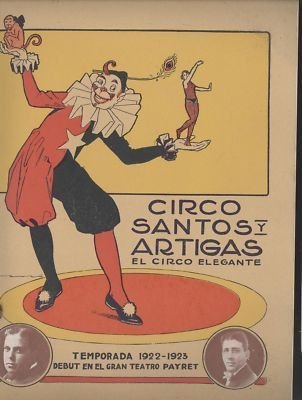 Cartel del anuncio del circo Santos y Artigas