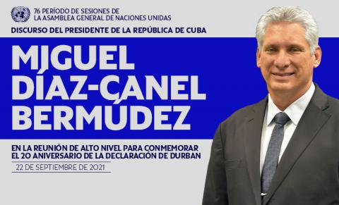 2021-09-22-Intervención de Diaz Canel en AGNU 76