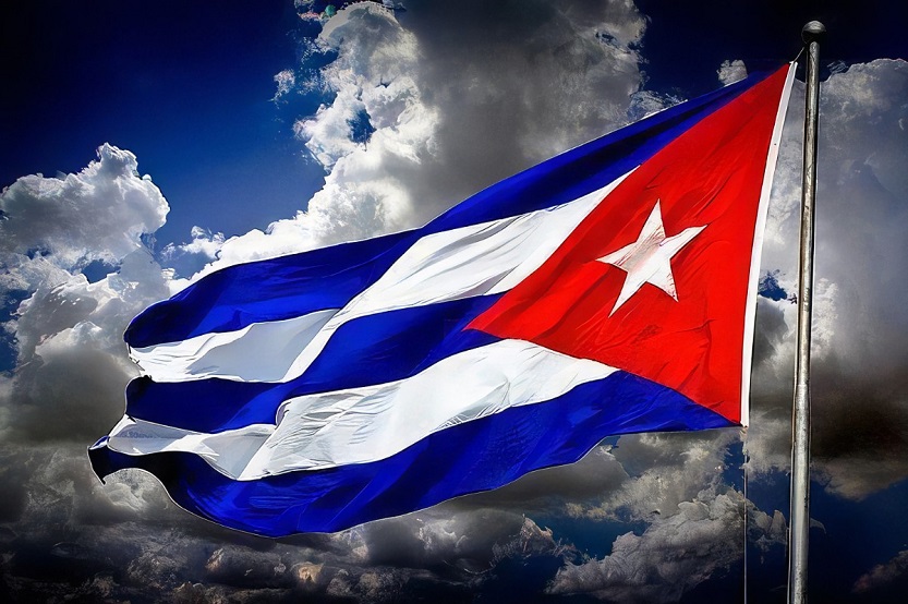 Bandera cubana-nubes