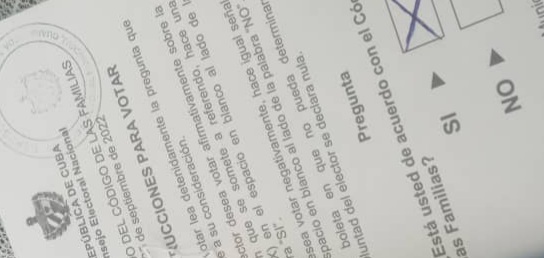 Boleta Referendo Codigo de las Familias. Yo Voto Sí Boleta Referendo Codigo de las Familias. Yo Voto Sí