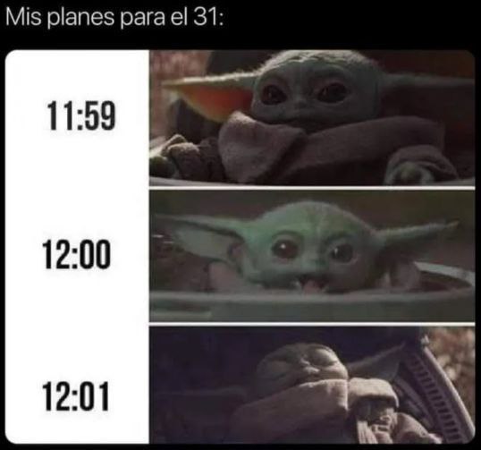 Meme Baby Yoda- fin de año