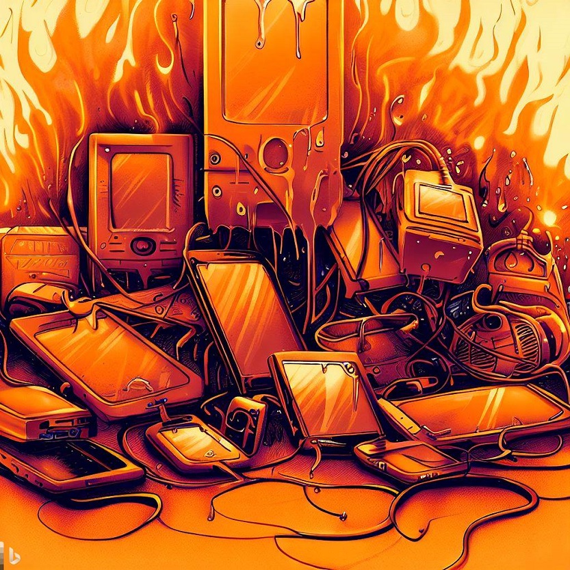Dispositivos electrónicos derretidos Dispositivos electrónicos derretidos