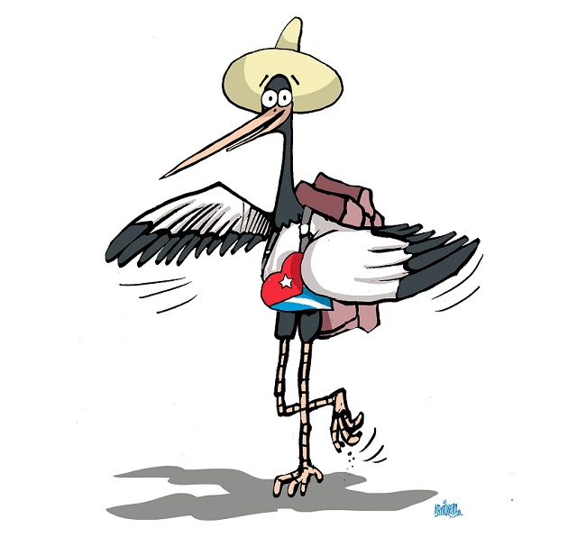 Emigración cubana Con la expresión "aunque en una sola pata sea" se aludía al regreso al hogar a como diera lugar.