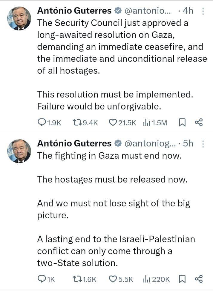 Antonio Guterres, resolución del consejo de la ONU Antonio Guterres, resolución del consejo de la ONU